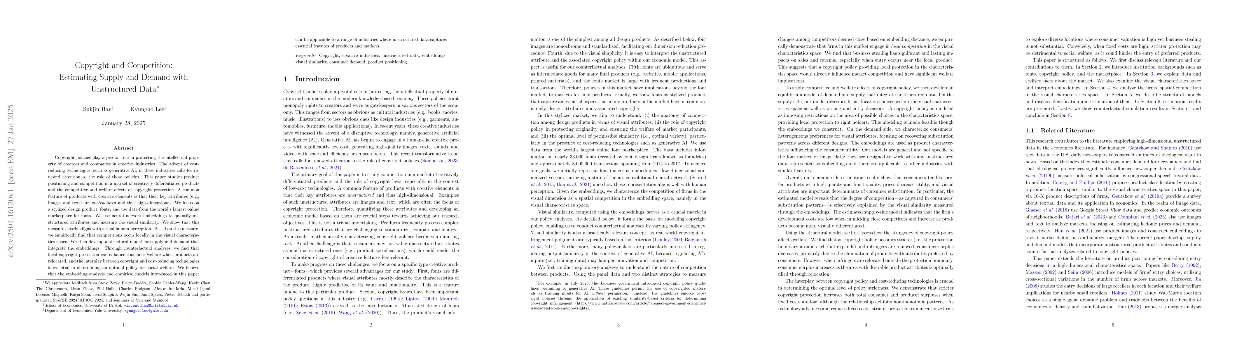 Thumbnail for Copyright and Competition: Estimating Supply and Demand with
  Unstructured Data