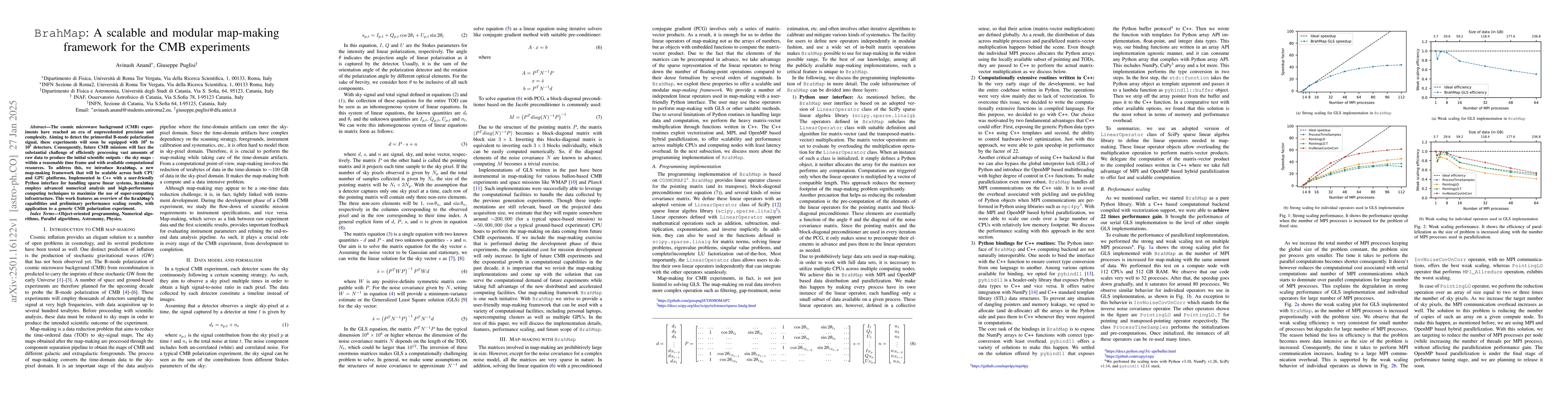 Thumbnail for \texttt{BrahMap}: A scalable and modular map-making framework for the
  CMB experiments