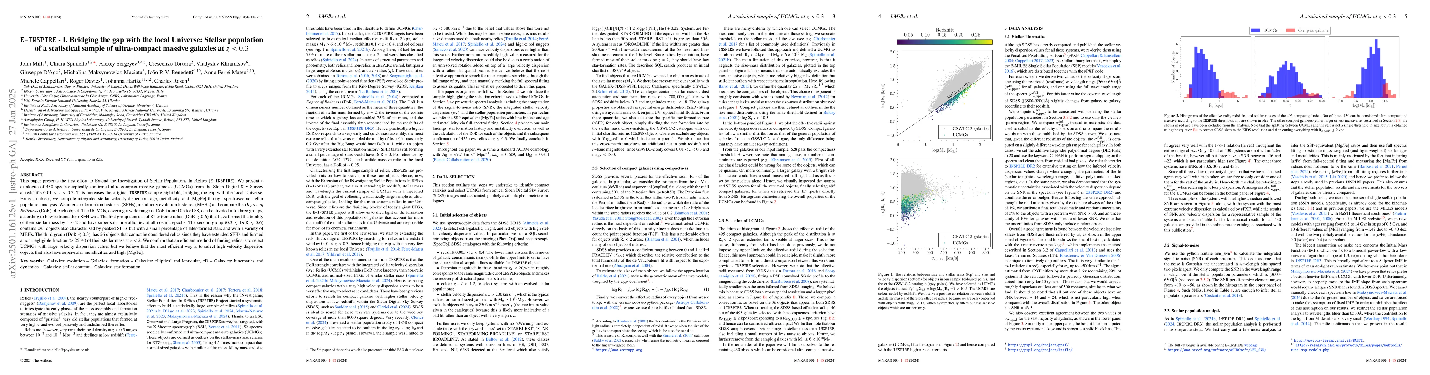 Thumbnail for E-INSPIRE -- I. Bridging the gap with the local Universe: Stellar
  population of a statistical sample of ultra-compact massive galaxies at
  $z<0.3$