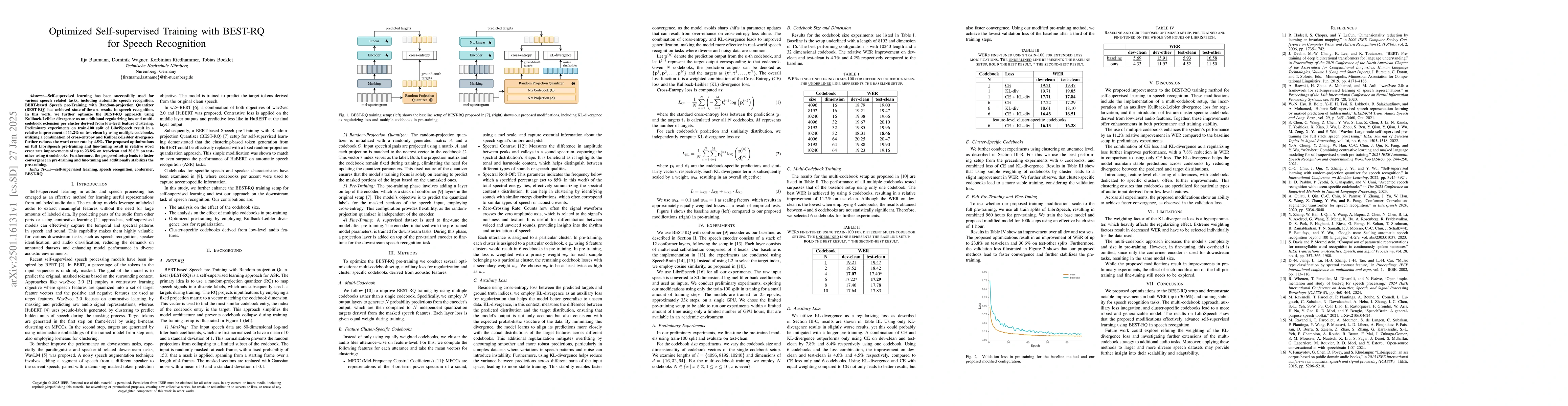Thumbnail for Optimized Self-supervised Training with BEST-RQ for Speech Recognition