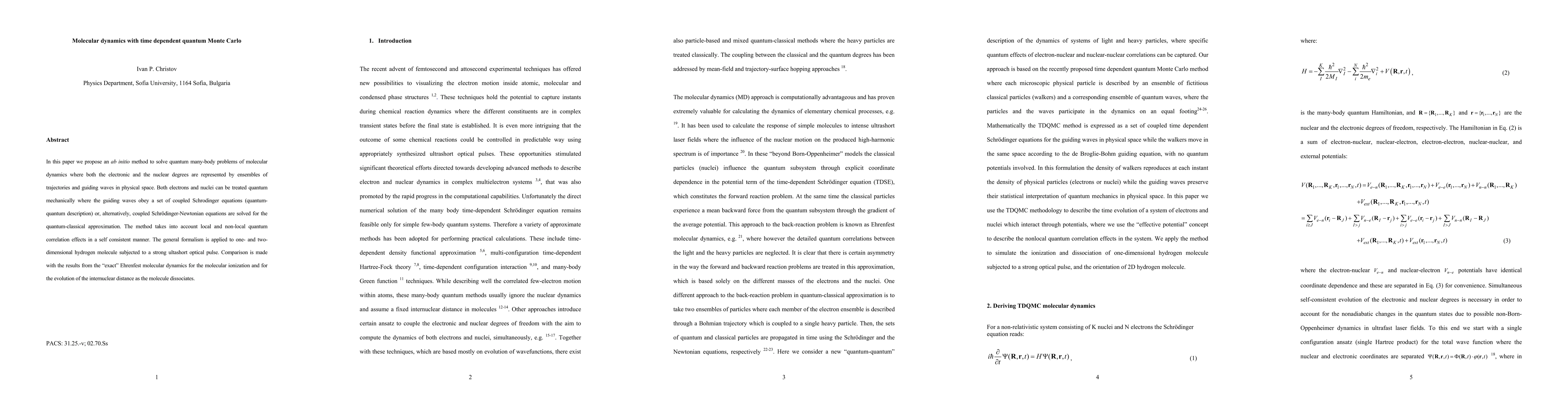 Thumbnail for Molecular dynamics with time dependent quantum Monte Carlo