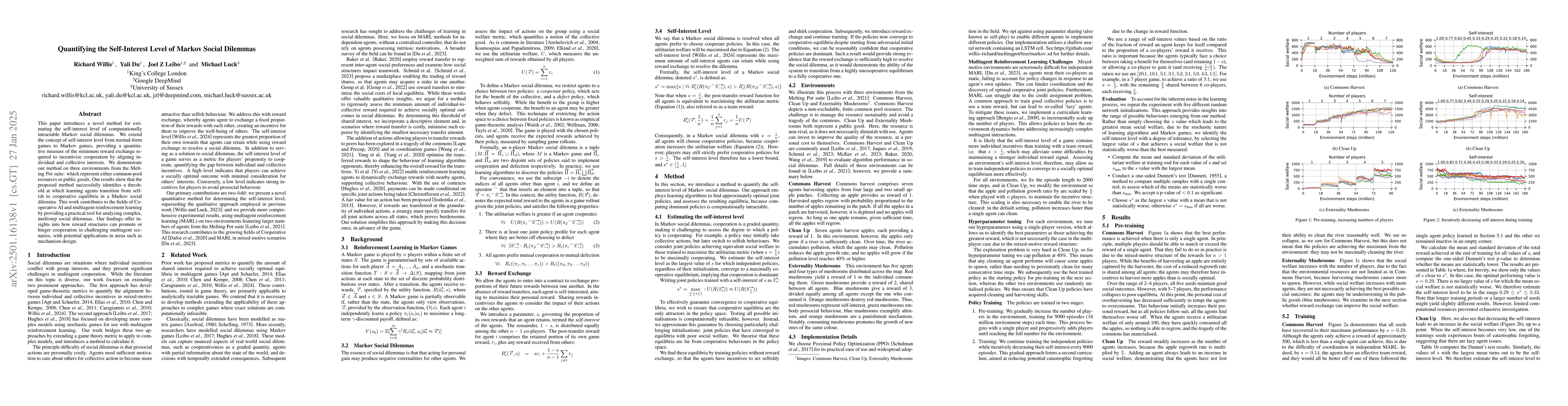 Thumbnail for Quantifying the Self-Interest Level of Markov Social Dilemmas