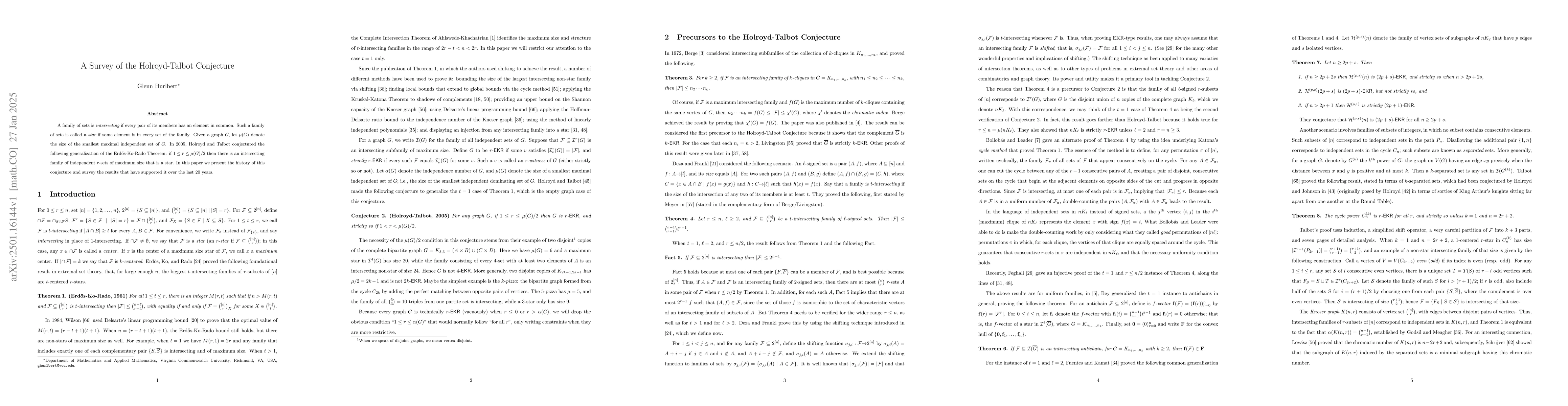 Thumbnail for A Survey of the Holroyd-Talbot Conjecture