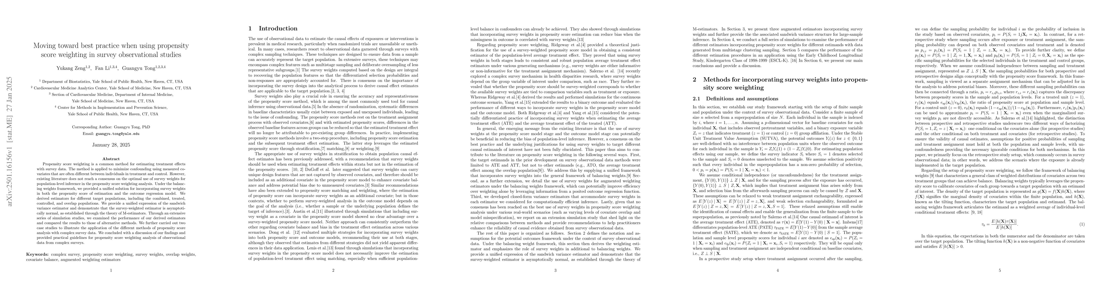 Thumbnail for Moving toward best practice when using propensity score weighting in
  survey observational studies
