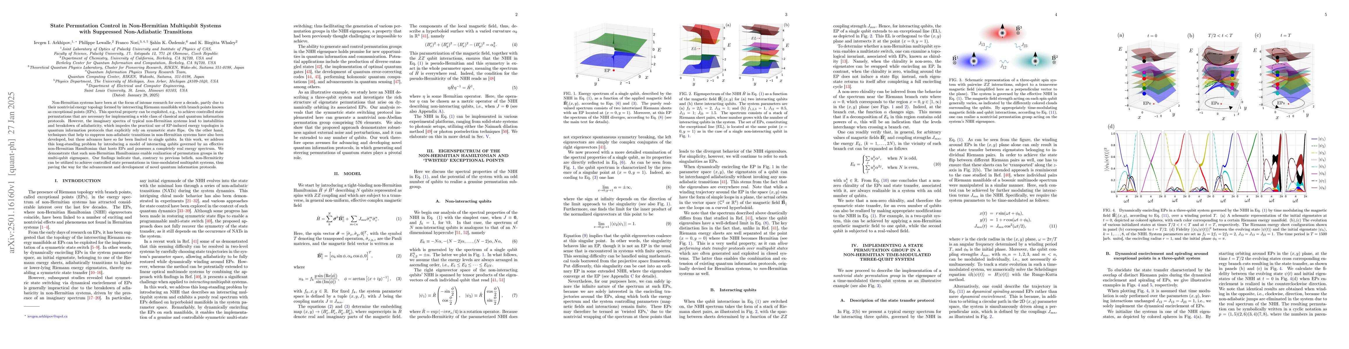 Thumbnail for State Permutation Control in Non-Hermitian Multiqubit Systems with
  Suppressed Non-Adiabatic Transitions