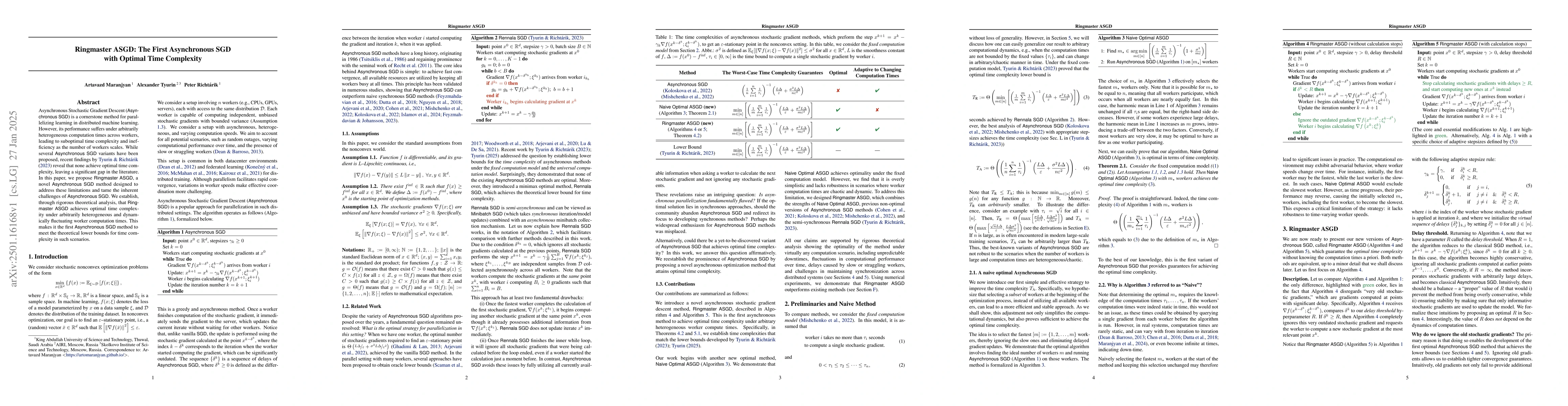 Thumbnail for Ringmaster ASGD: The First Asynchronous SGD with Optimal Time Complexity
