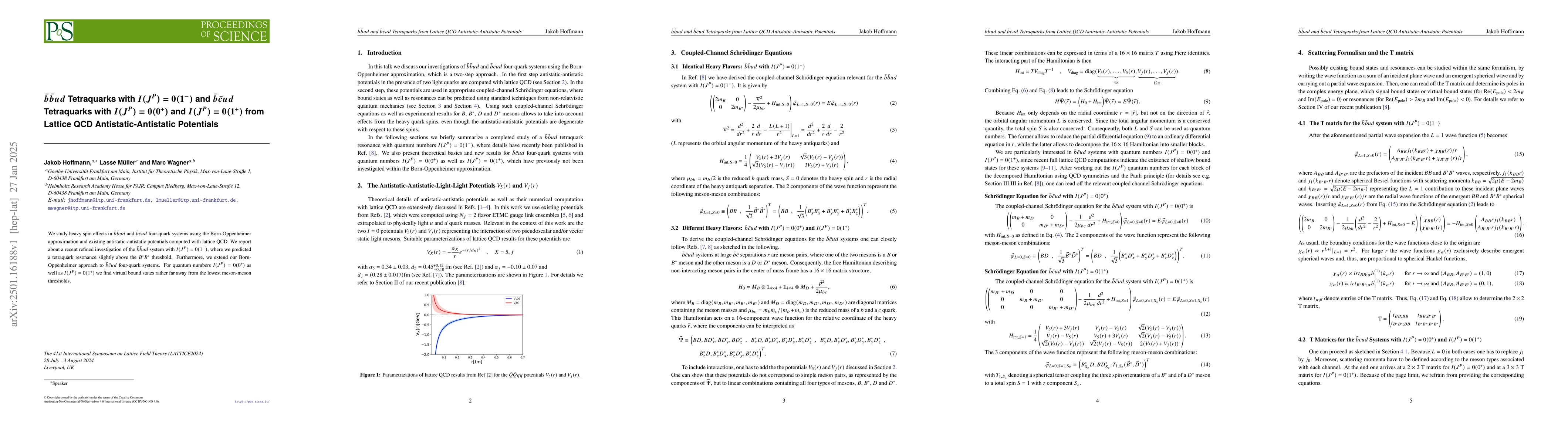 Thumbnail for $\bar{b}\bar{b}ud$ Tetraquarks with $I(J^P)=0(1^-)$ and
  $\bar{b}\bar{c}ud$ Tetraquarks with $I(J^P)=0(0^+)$ and $I(J^P)=0(1^+)$ from
  Lattice QCD Antistatic-Antistatic Potentials