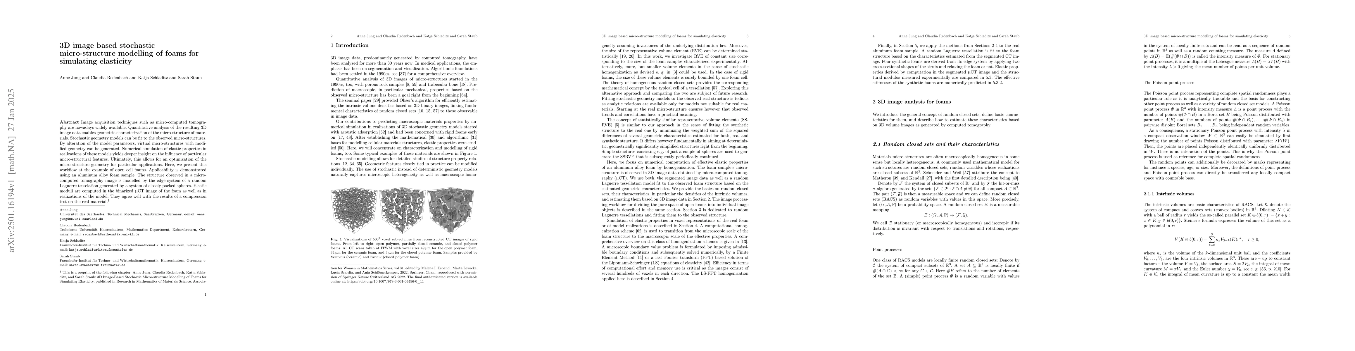 Thumbnail for 3D image based stochastic micro-structure modelling of foams for
  simulating elasticity