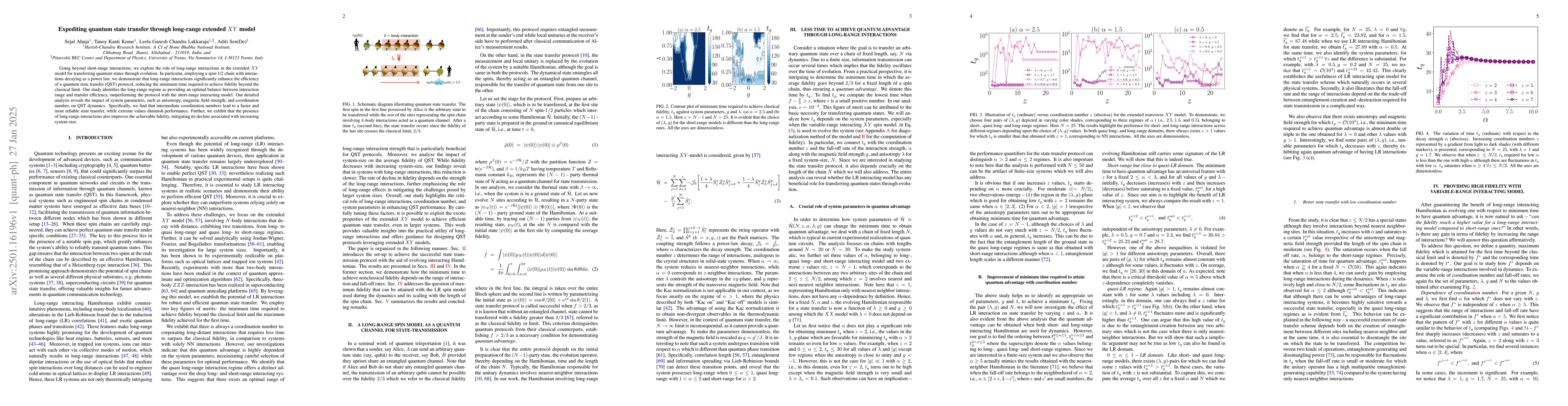 Thumbnail for Expediting quantum state transfer through long-range extended XY model