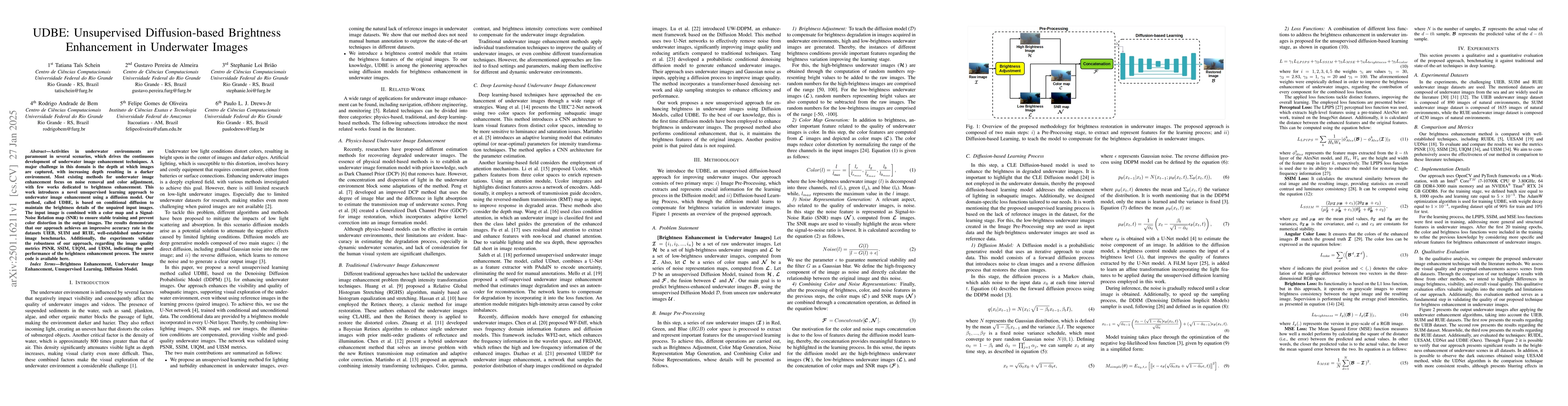 Thumbnail for UDBE: Unsupervised Diffusion-based Brightness Enhancement in Underwater
  Images