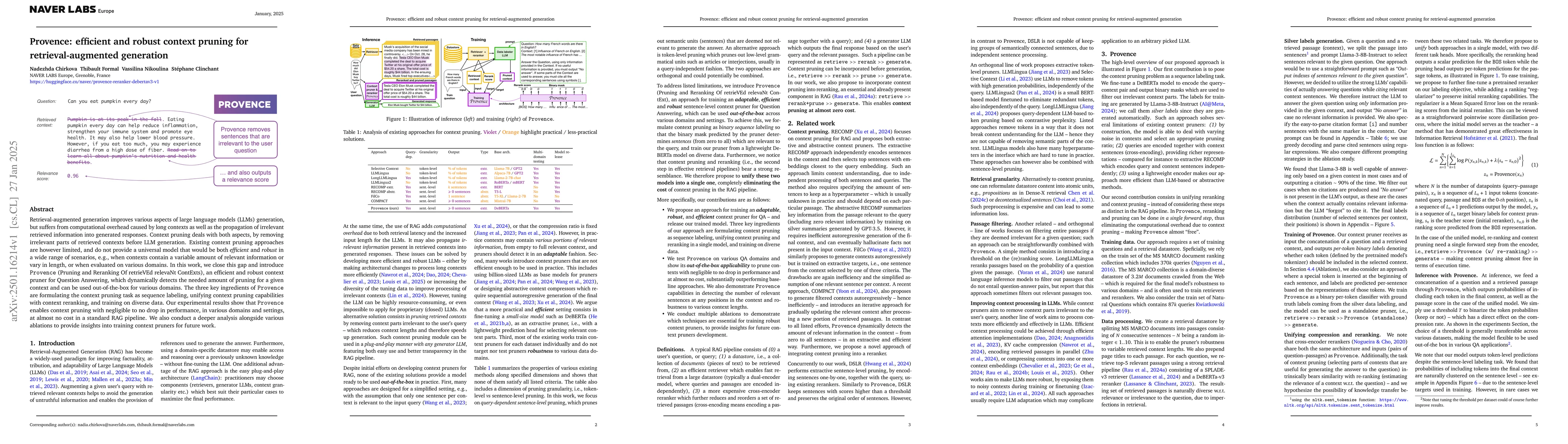 Thumbnail for Provence: efficient and robust context pruning for retrieval-augmented
  generation