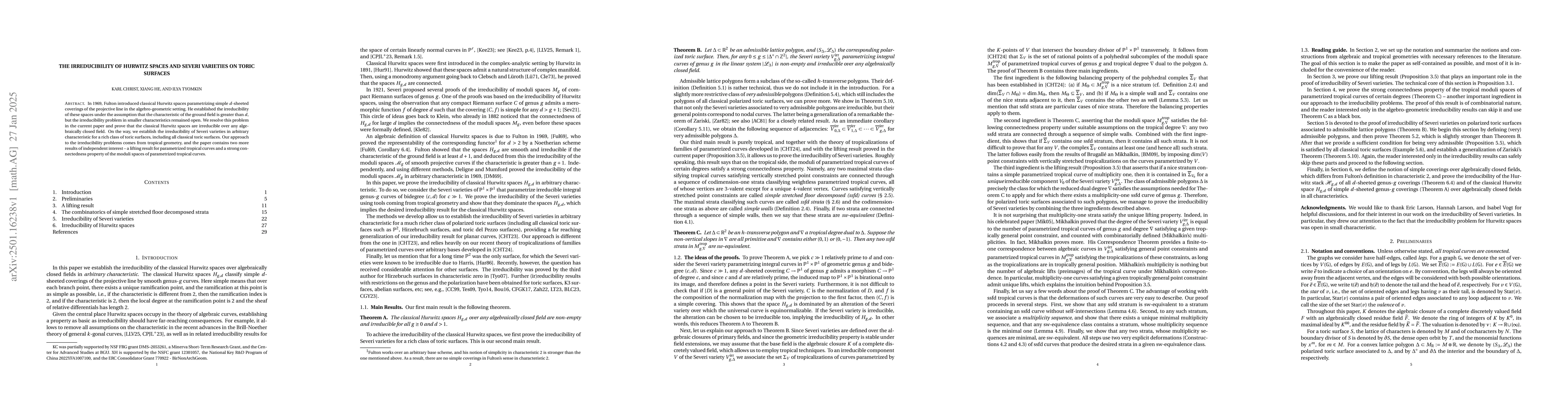 Thumbnail for The irreducibility of Hurwitz spaces and Severi varieties on toric
  surfaces