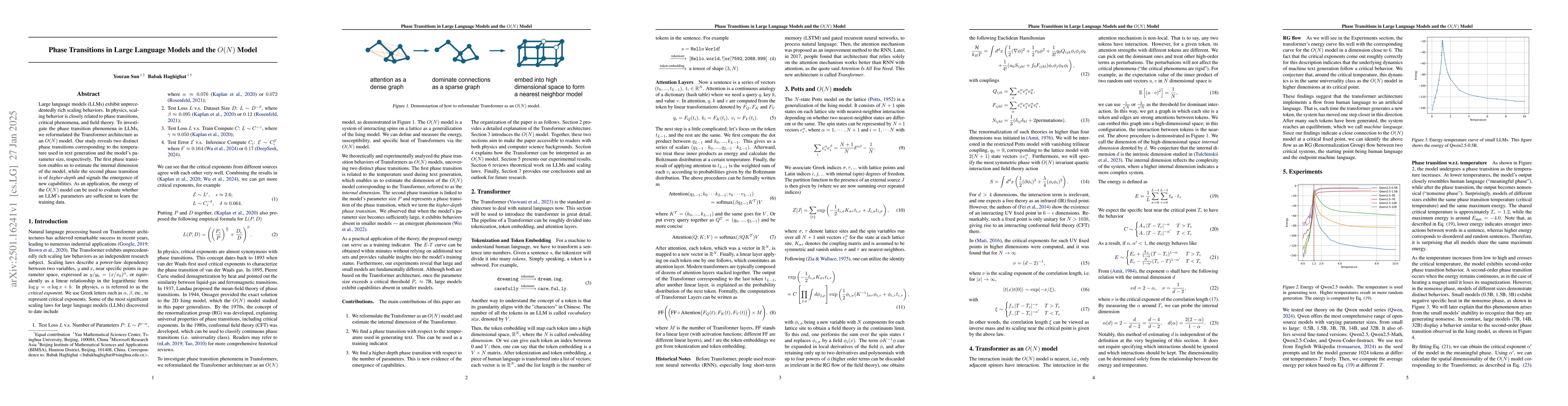Thumbnail for Phase Transitions in Large Language Models and the $O(N)$ Model