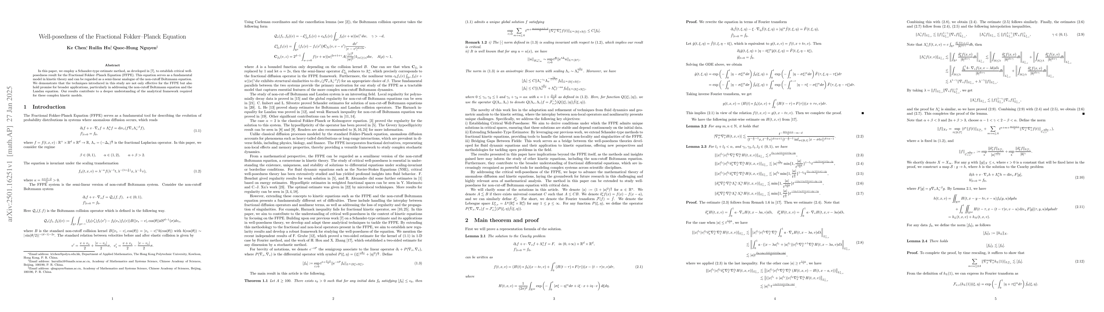Thumbnail for Well-posedness of the Fractional Fokker-Planck Equation