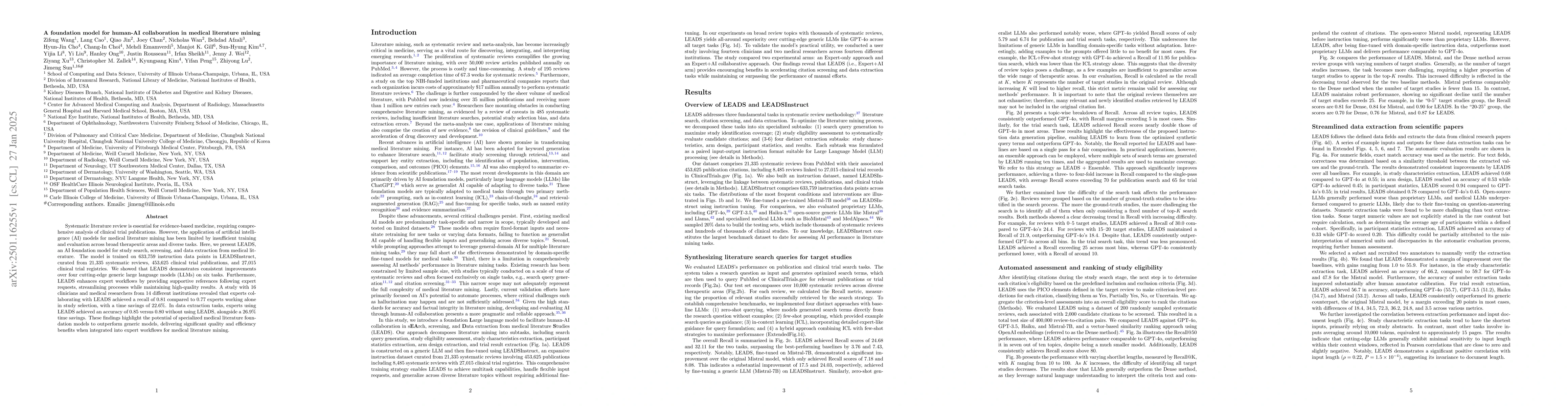 Thumbnail for A foundation model for human-AI collaboration in medical literature
  mining