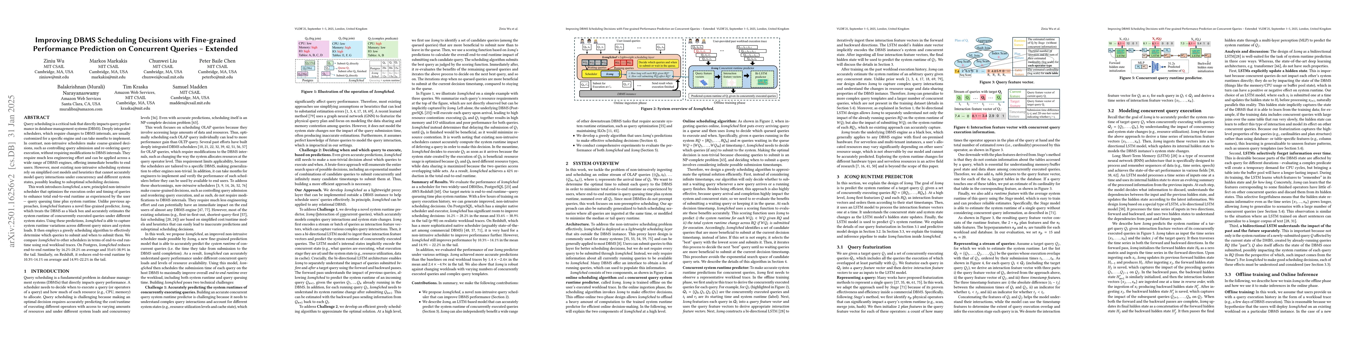 Thumbnail for Improving DBMS Scheduling Decisions with Fine-grained Performance
  Prediction on Concurrent Queries -- Extended