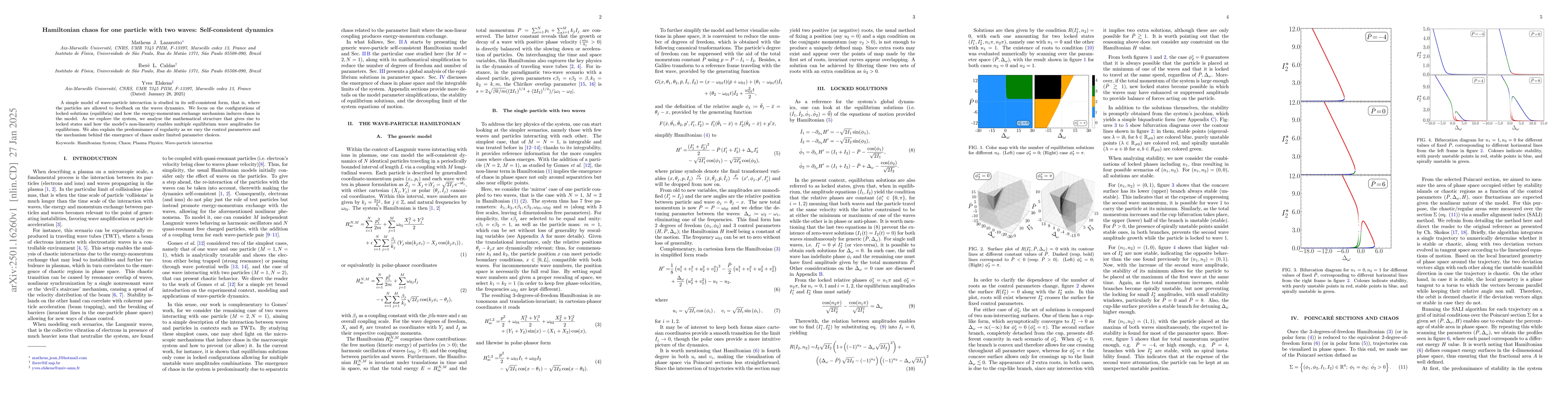 Thumbnail for Hamiltonian chaos for one particle with two waves: Self-consistent
  dynamics