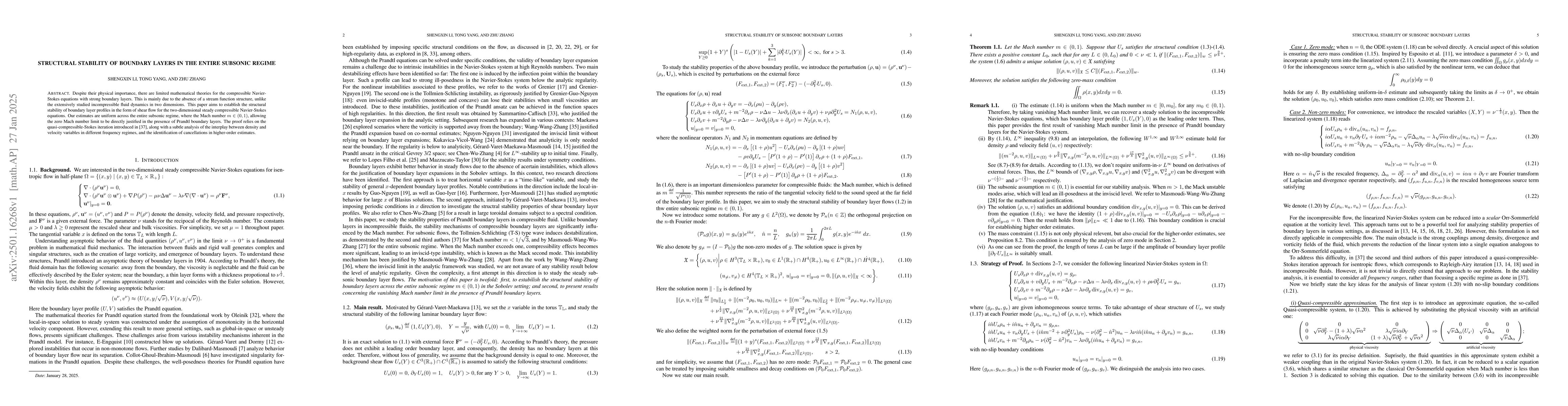 Thumbnail for Structural stability of boundary layers in the entire subsonic regime