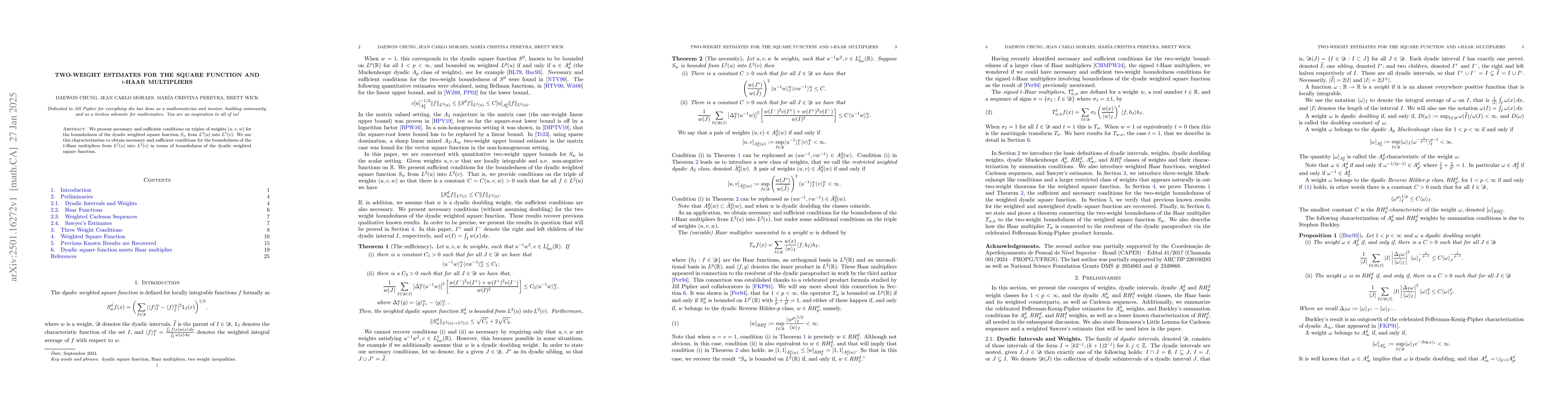 Thumbnail for Two-weight estimates for the square function and $t$-Haar multipliers