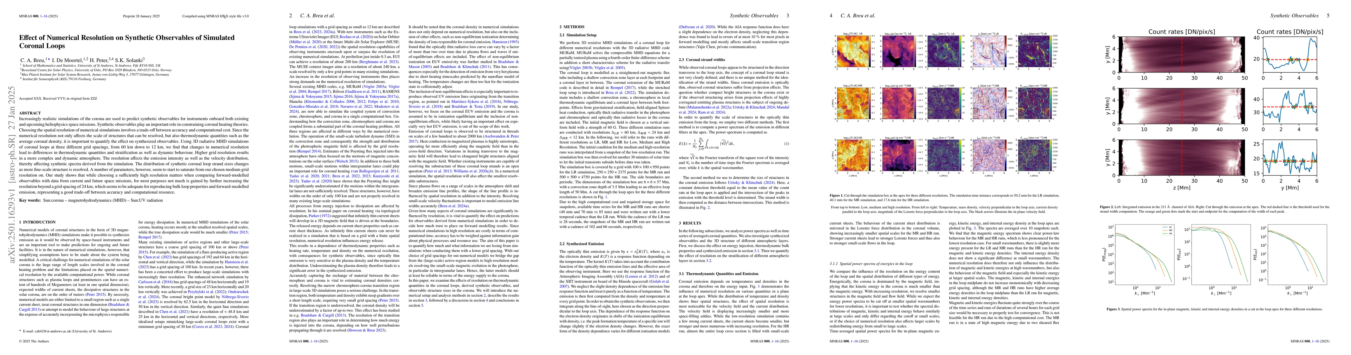 Thumbnail for Effect of Numerical Resolution on Synthetic Observables of Simulated
  Coronal Loops