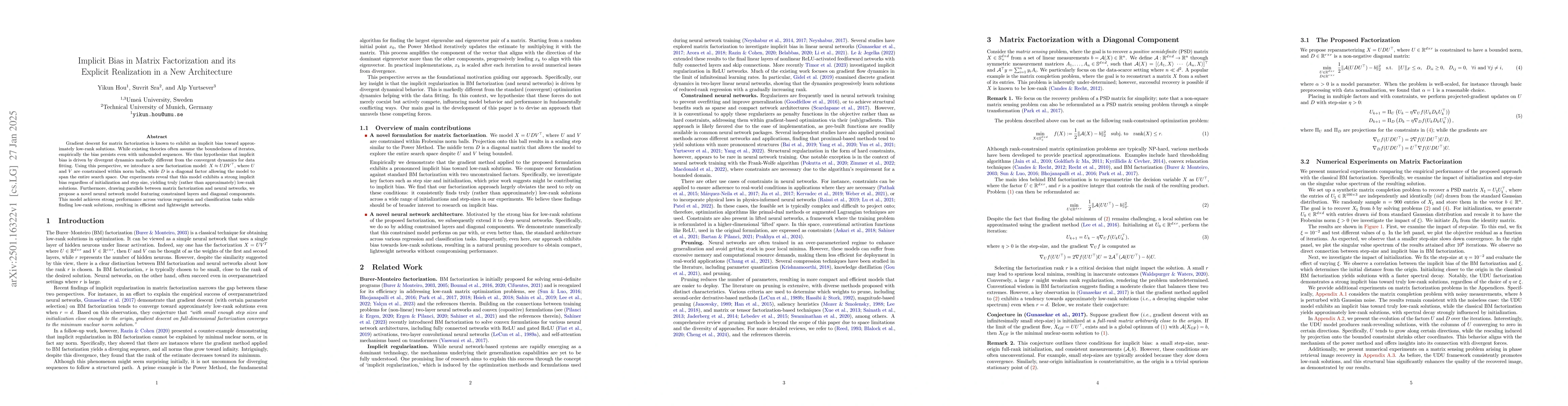 Thumbnail for Implicit Bias in Matrix Factorization and its Explicit Realization in a
  New Architecture