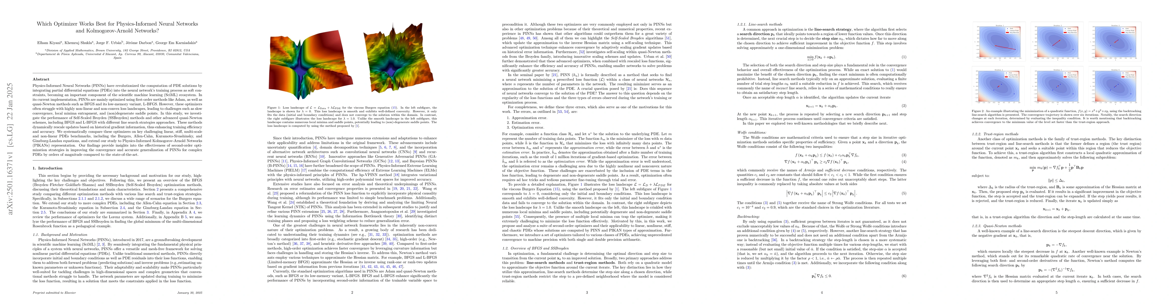Thumbnail for Which Optimizer Works Best for Physics-Informed Neural Networks and
  Kolmogorov-Arnold Networks?