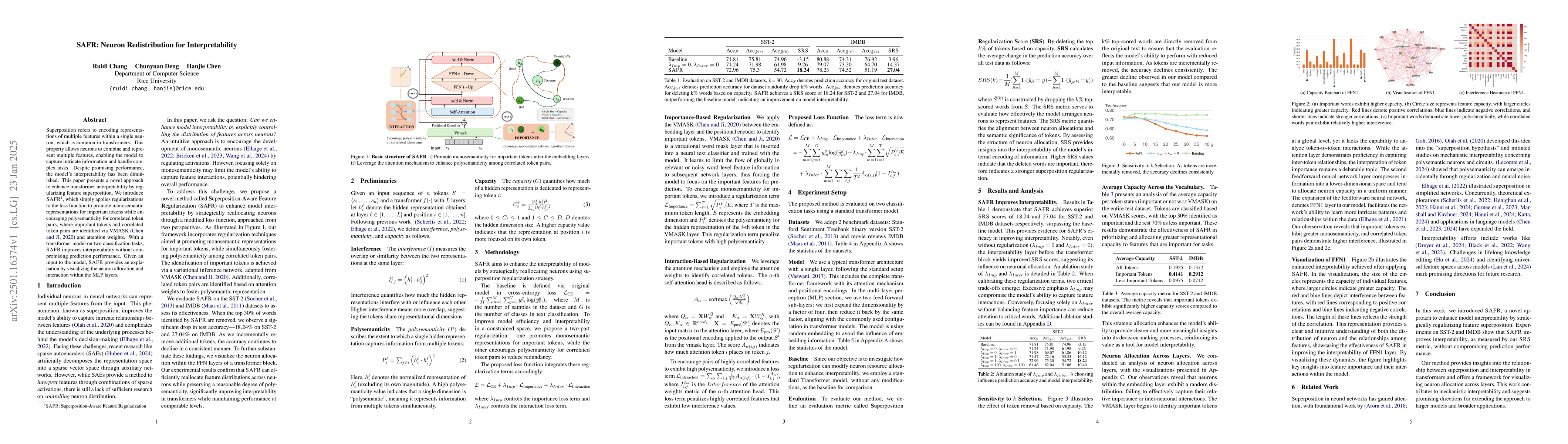 Thumbnail for SAFR: Neuron Redistribution for Interpretability