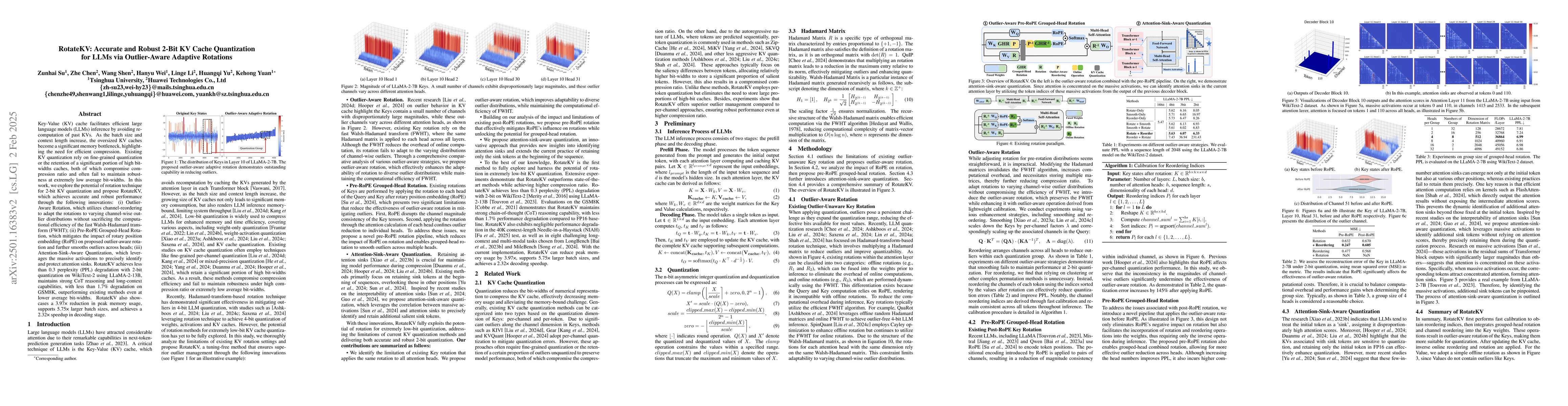 Thumbnail for RotateKV: Accurate and Robust 2-Bit KV Cache Quantization for LLMs via
  Outlier-Aware Adaptive Rotations