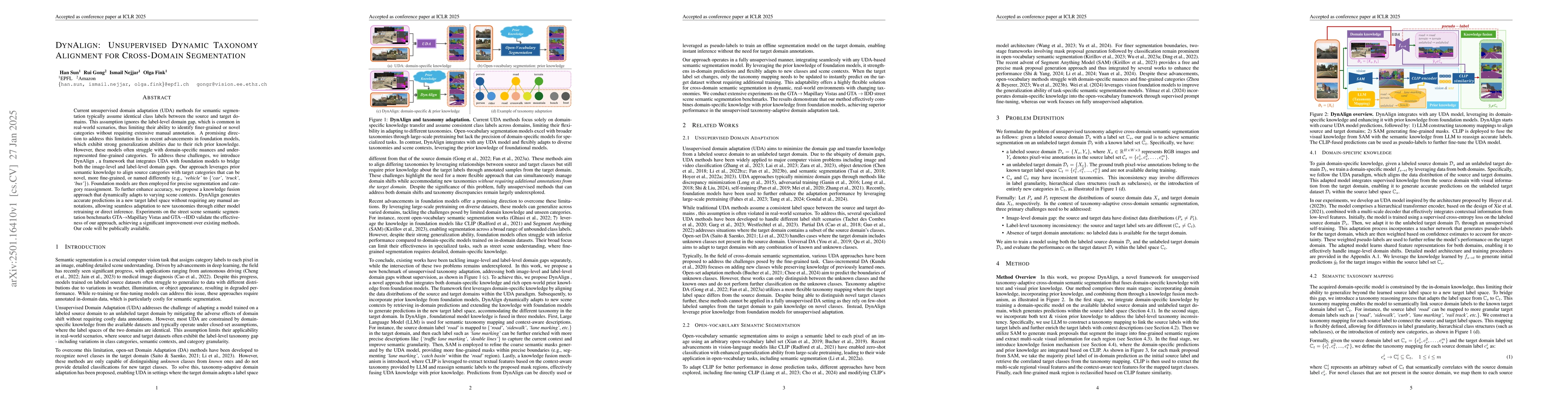 Thumbnail for DynAlign: Unsupervised Dynamic Taxonomy Alignment for Cross-Domain
  Segmentation