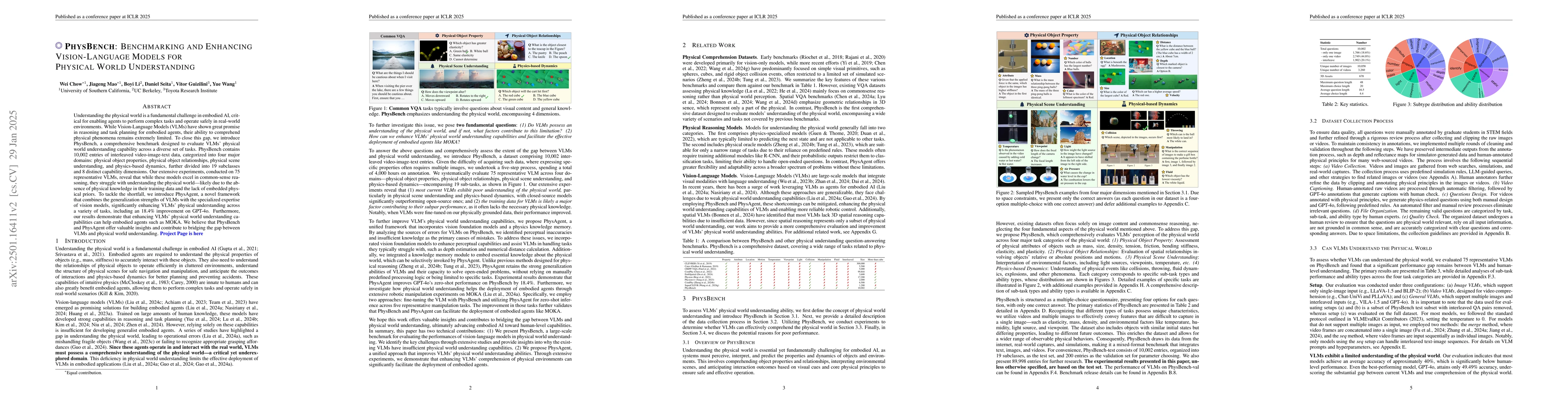 Thumbnail for PhysBench: Benchmarking and Enhancing Vision-Language Models for
  Physical World Understanding