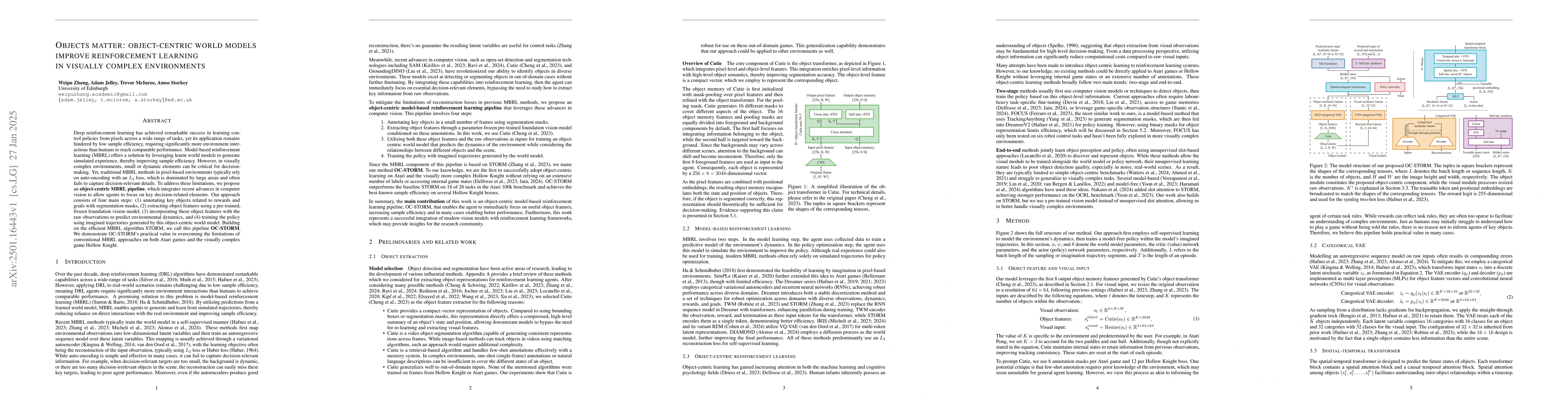 Thumbnail for Objects matter: object-centric world models improve reinforcement
  learning in visually complex environments