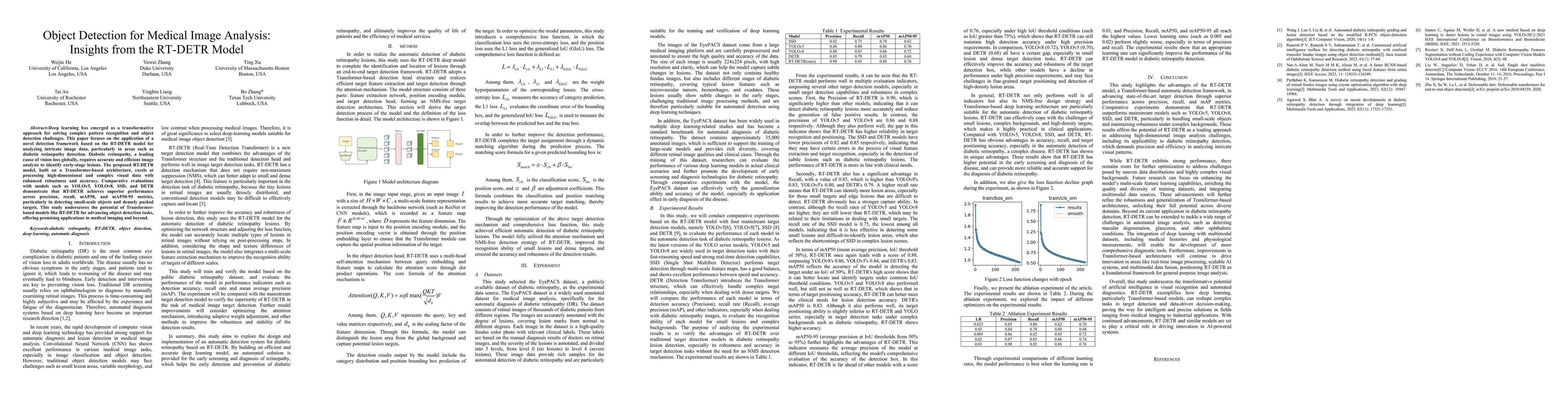 Thumbnail for Object Detection for Medical Image Analysis: Insights from the RT-DETR
  Model