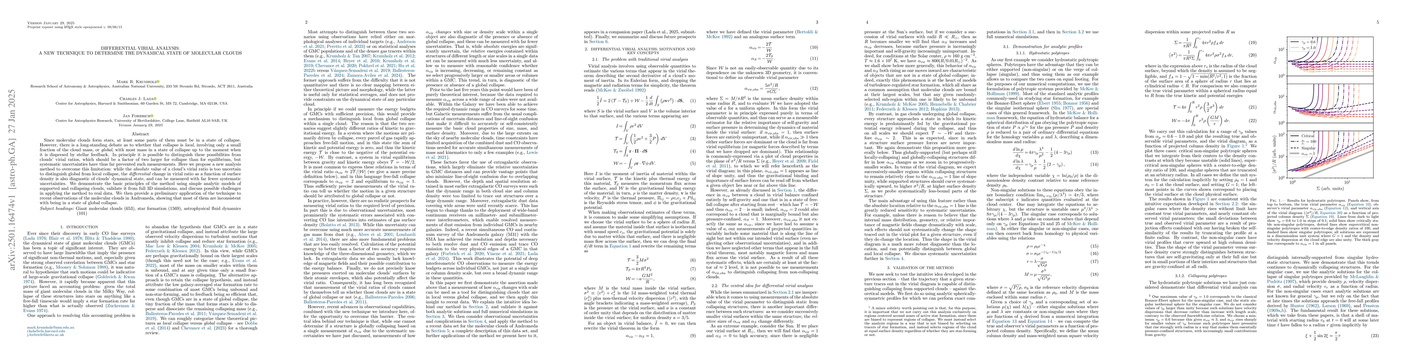 Thumbnail for Differential virial analysis: a new technique to determine the dynamical
  state of molecular clouds