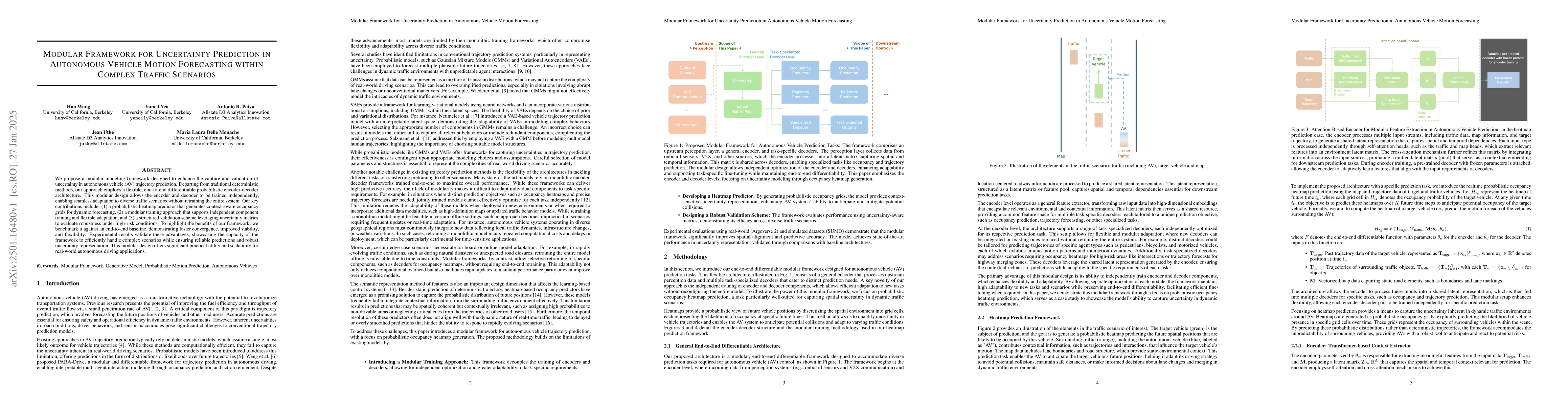 Thumbnail for Modular Framework for Uncertainty Prediction in Autonomous Vehicle
  Motion Forecasting within Complex Traffic Scenarios