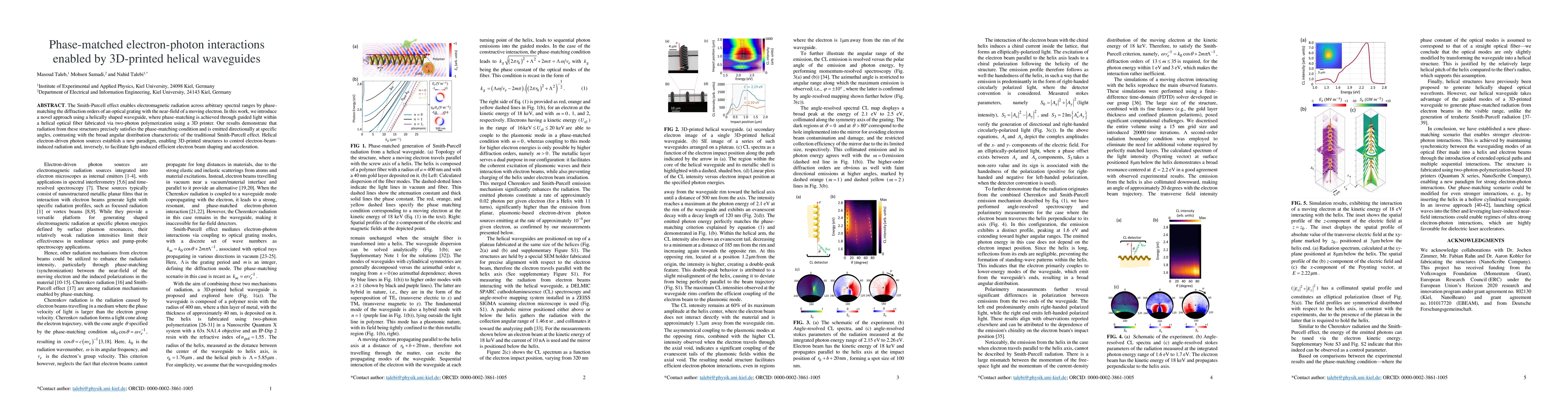Thumbnail for Phase-matched electron-photon interactions enabled by 3D-printed helical
  waveguides