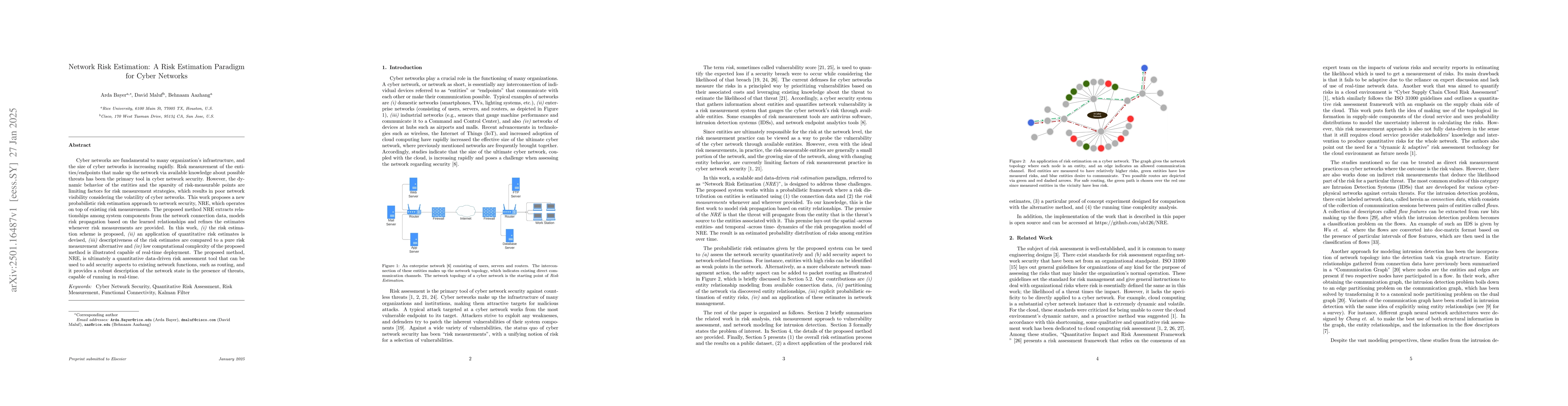 Thumbnail for Network Risk Estimation: A Risk Estimation Paradigm for Cyber Networks