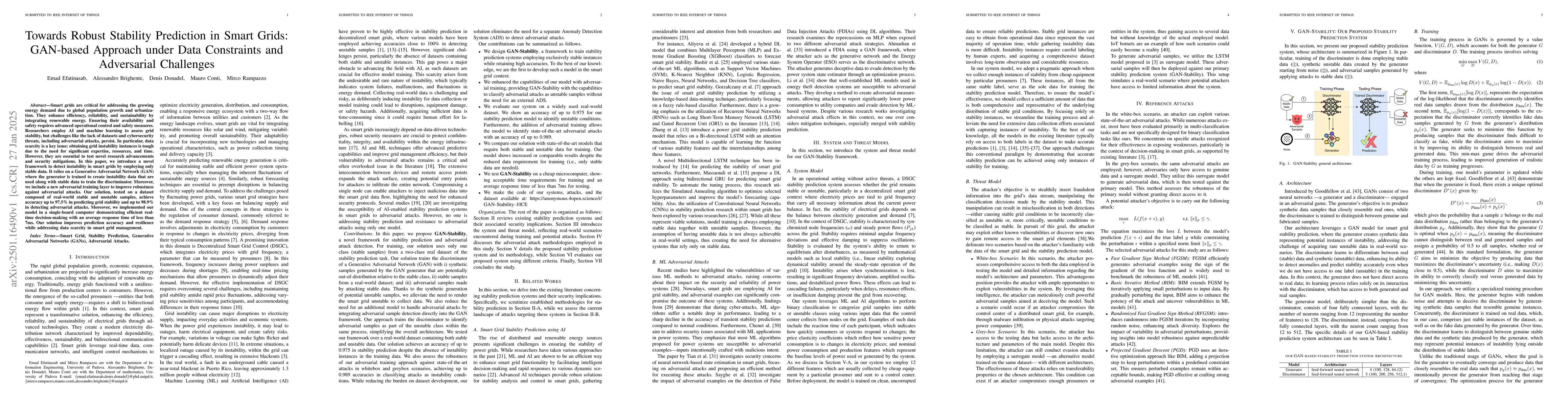 Thumbnail for Towards Robust Stability Prediction in Smart Grids: GAN-based Approach
  under Data Constraints and Adversarial Challenges