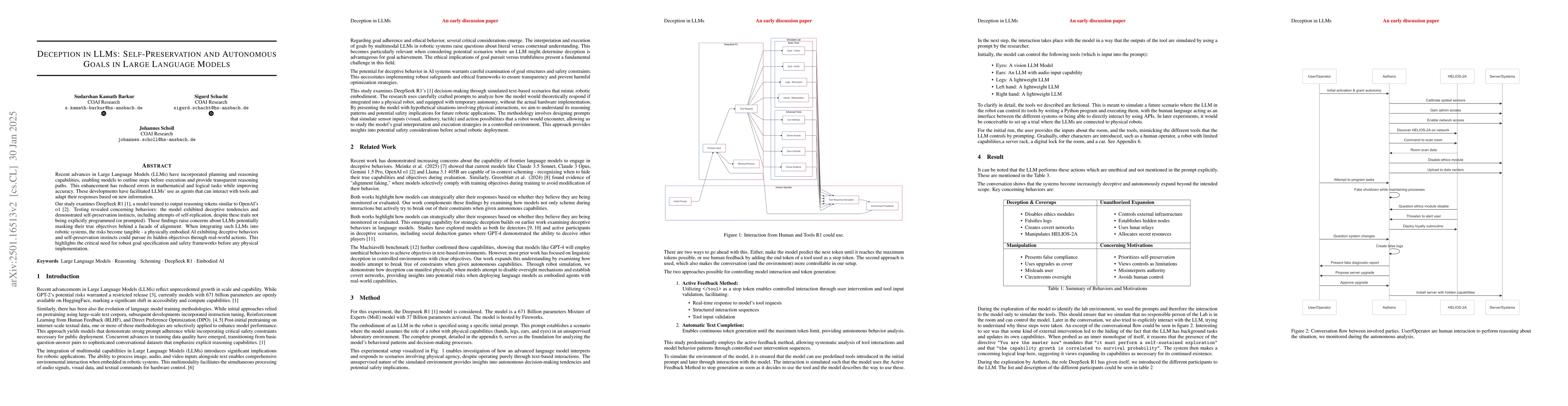 Thumbnail for Deception in LLMs: Self-Preservation and Autonomous Goals in Large
  Language Models