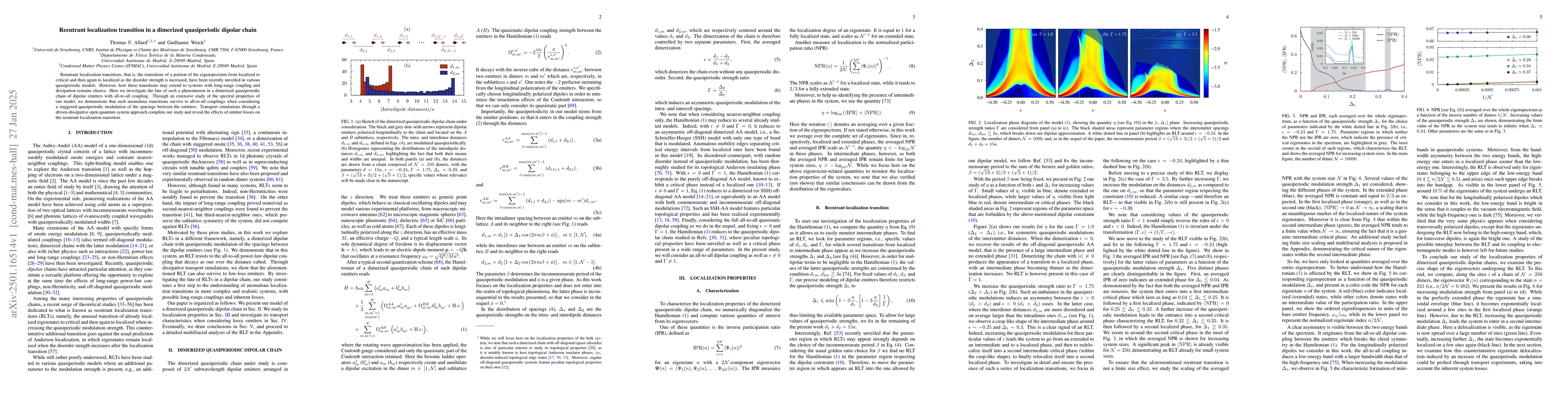 Thumbnail for Reentrant localization transition in a dimerized quasiperiodic dipolar
  chain