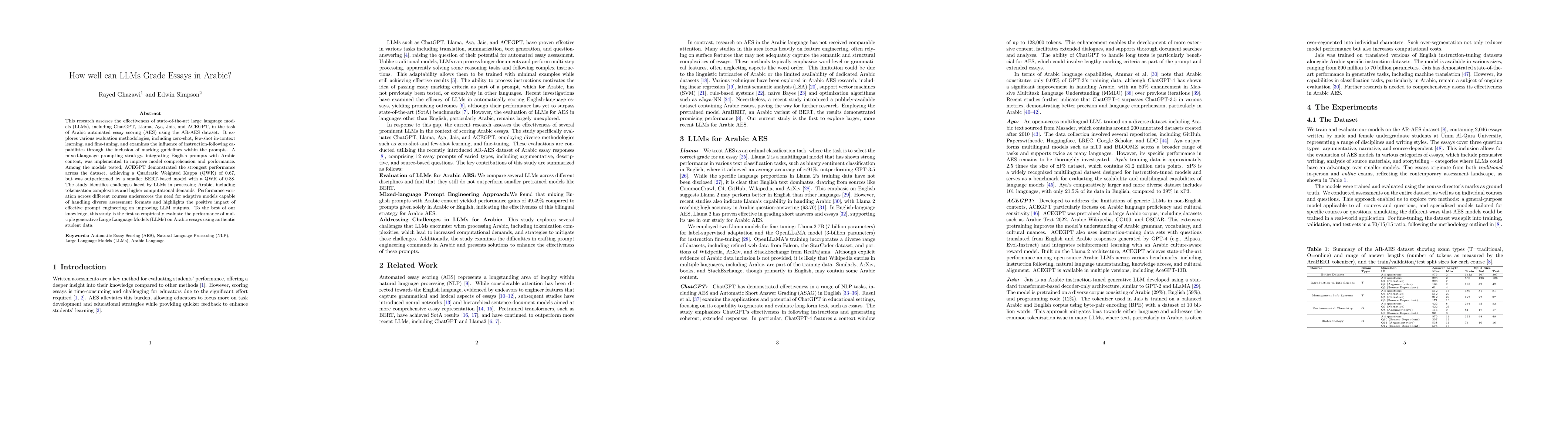 Thumbnail for How well can LLMs Grade Essays in Arabic?