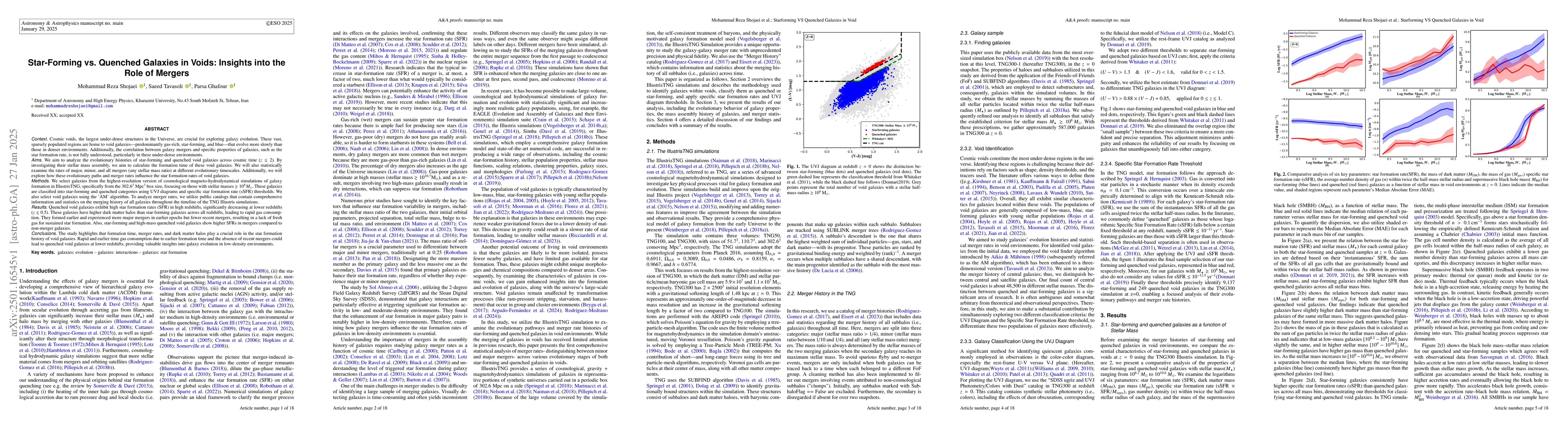 Thumbnail for Star-Forming vs. Quenched Galaxies in Voids: Insights into the Role of
  Mergers