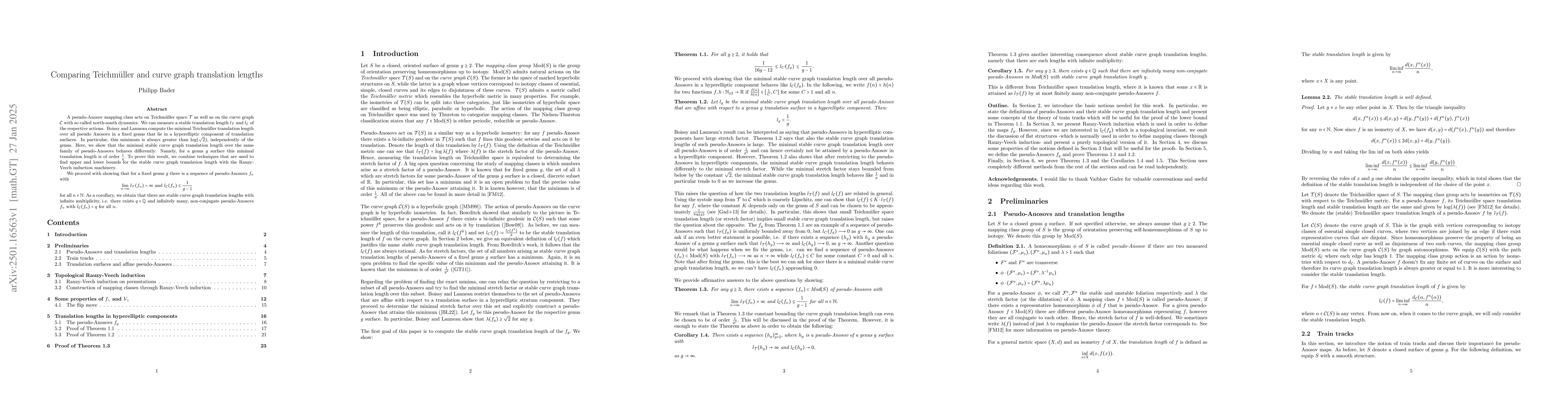Thumbnail for Comparing Teichmüller and curve graph translation lengths