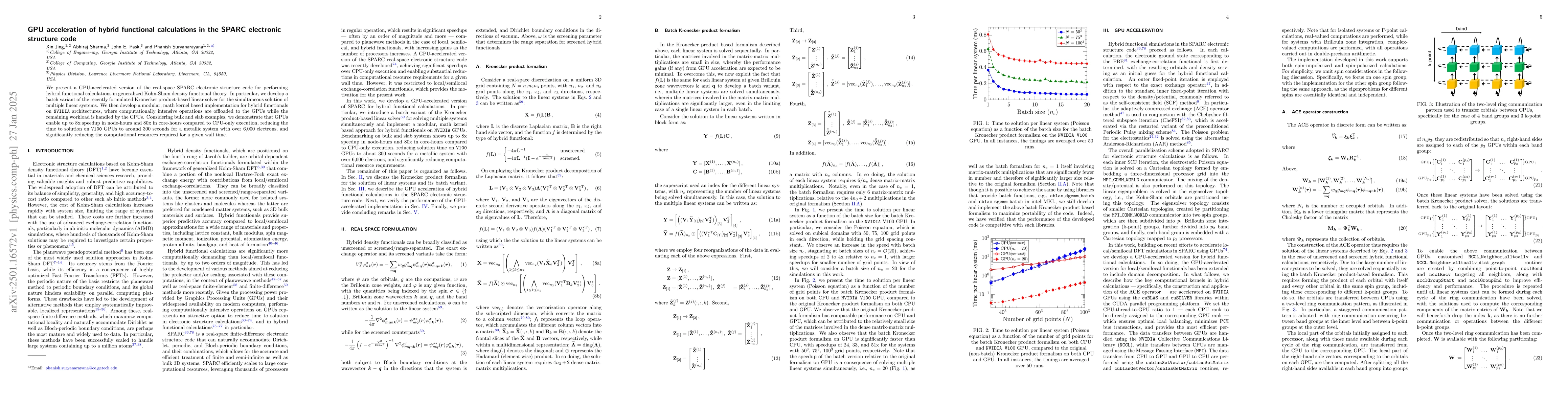 Thumbnail for GPU acceleration of hybrid functional calculations in the SPARC
  electronic structure code