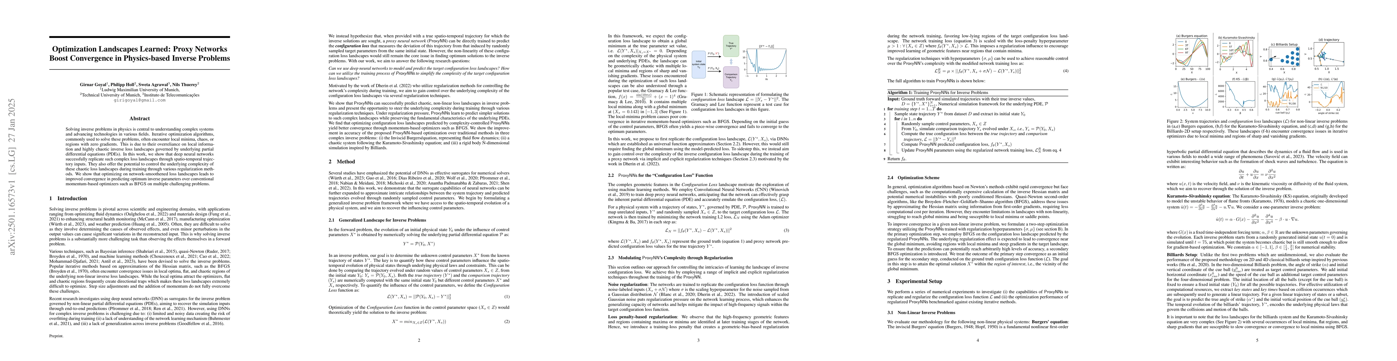 Thumbnail for Optimization Landscapes Learned: Proxy Networks Boost Convergence in
  Physics-based Inverse Problems