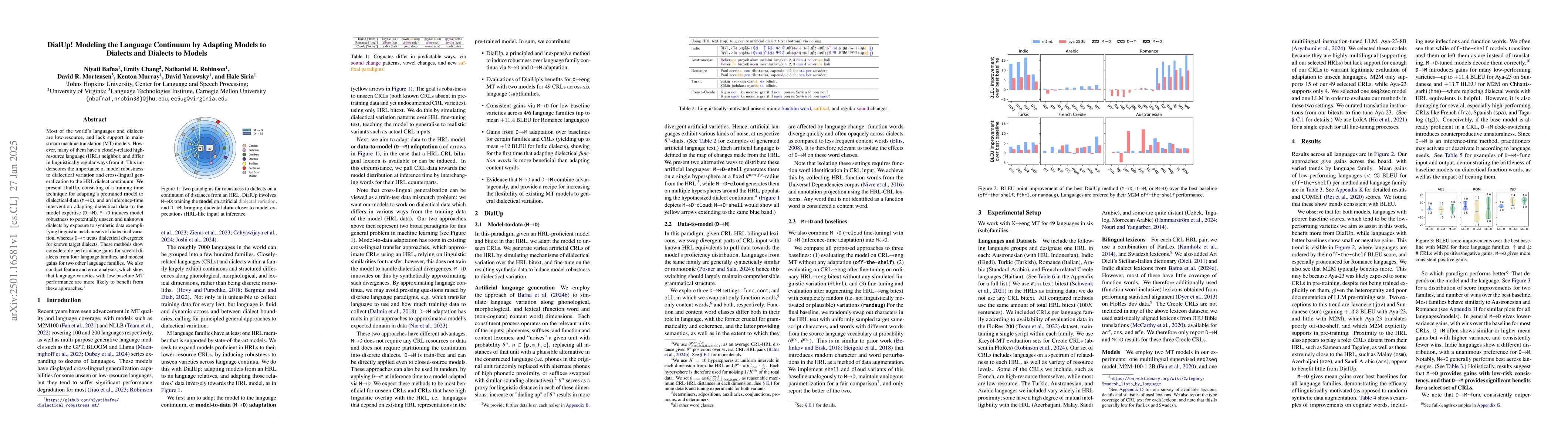 Thumbnail for DialUp! Modeling the Language Continuum by Adapting Models to Dialects
  and Dialects to Models