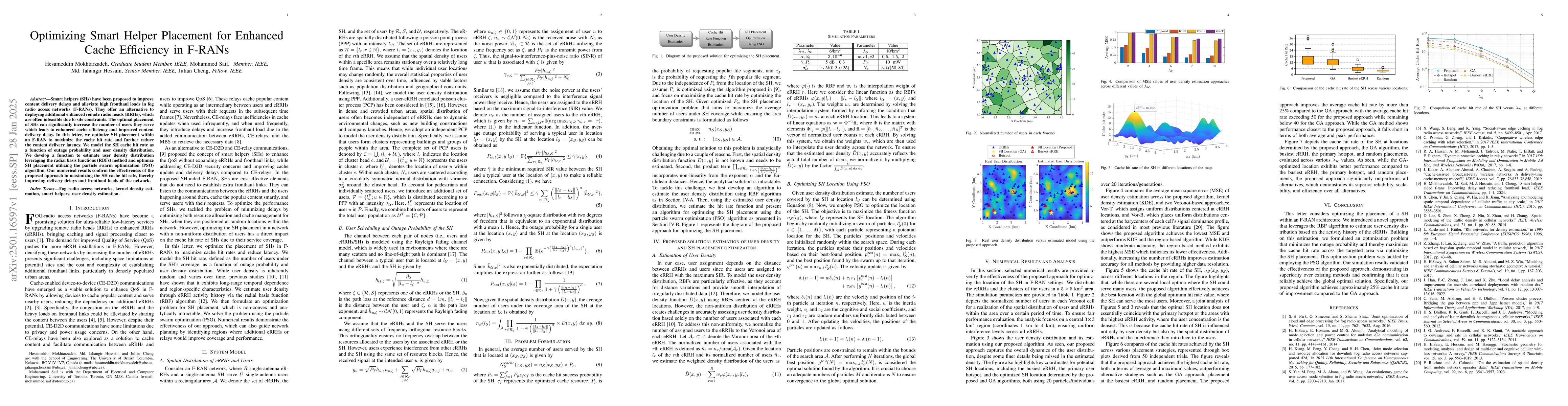 Thumbnail for Optimizing Smart Helper Placement for Enhanced Cache Efficiency in
  F-RANs