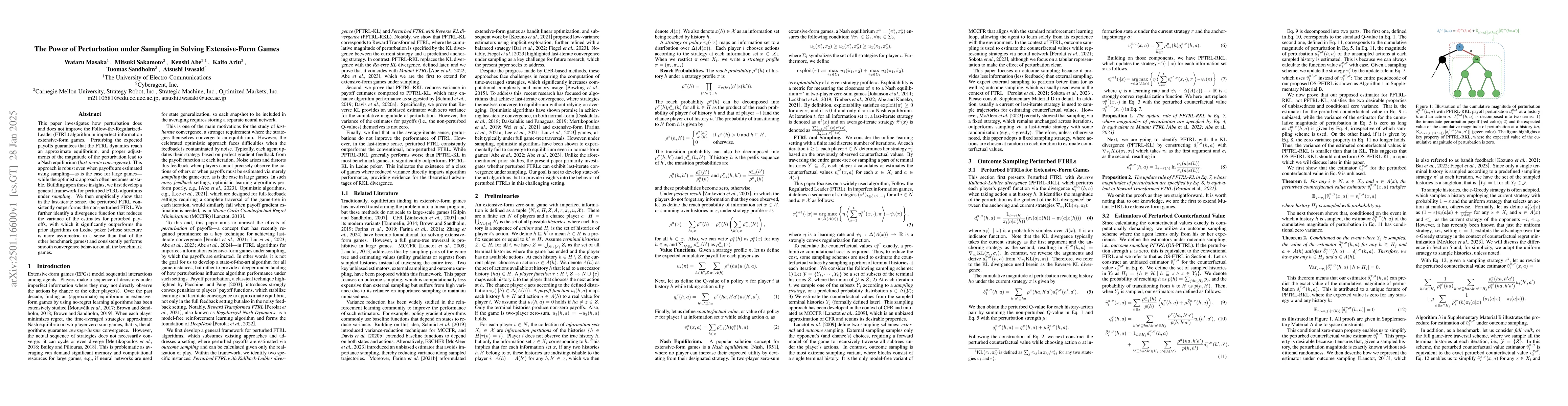 Thumbnail for The Power of Perturbation under Sampling in Solving Extensive-Form Games