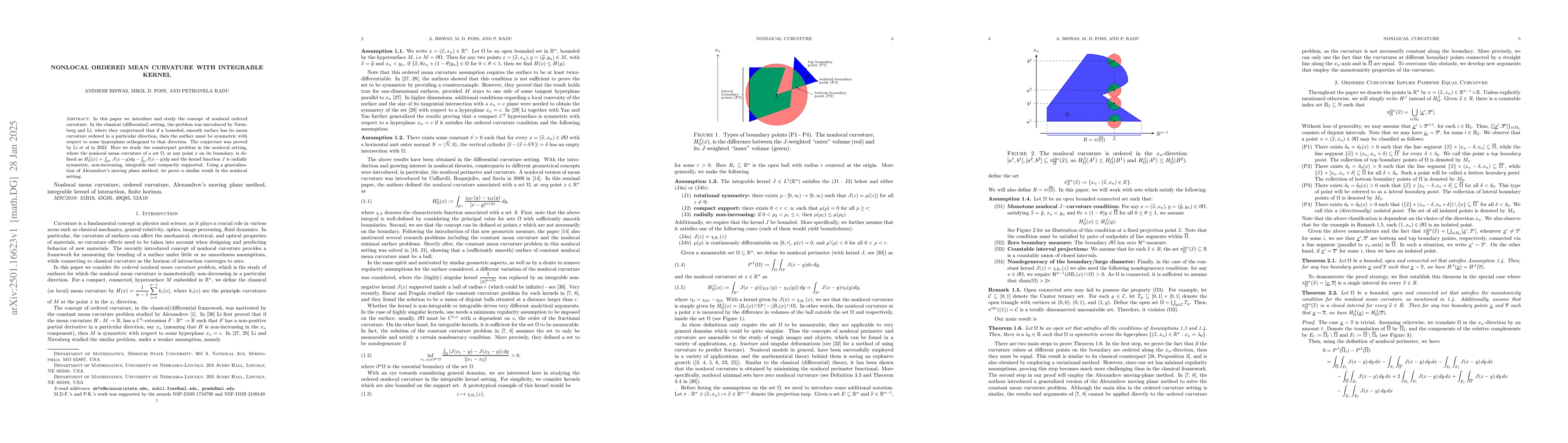 Thumbnail for Nonlocal Ordered Mean Curvature with Integrable Kernel