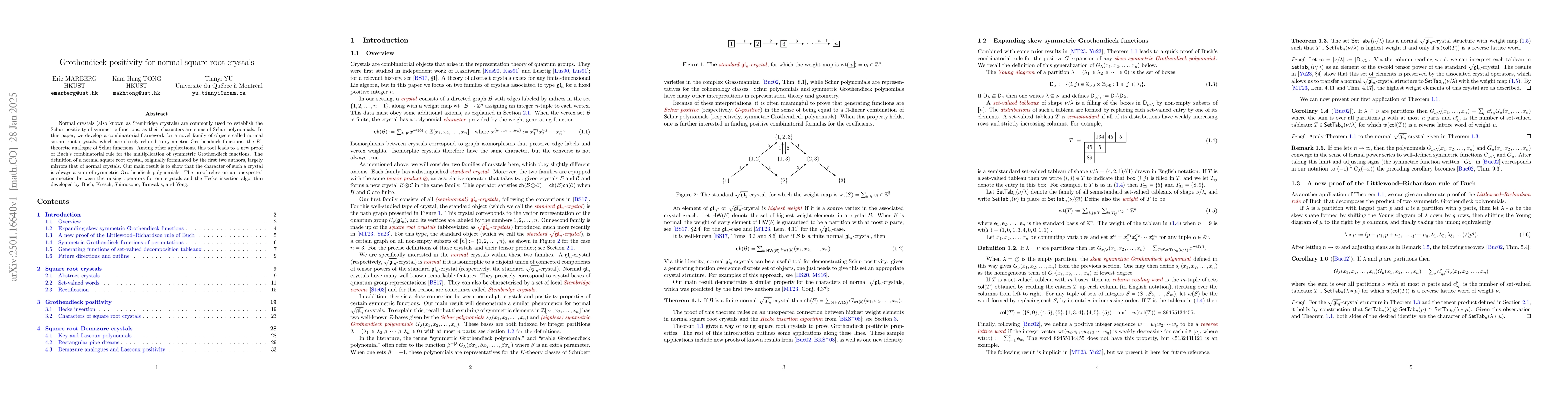 Thumbnail for Grothendieck positivity for normal square root crystals