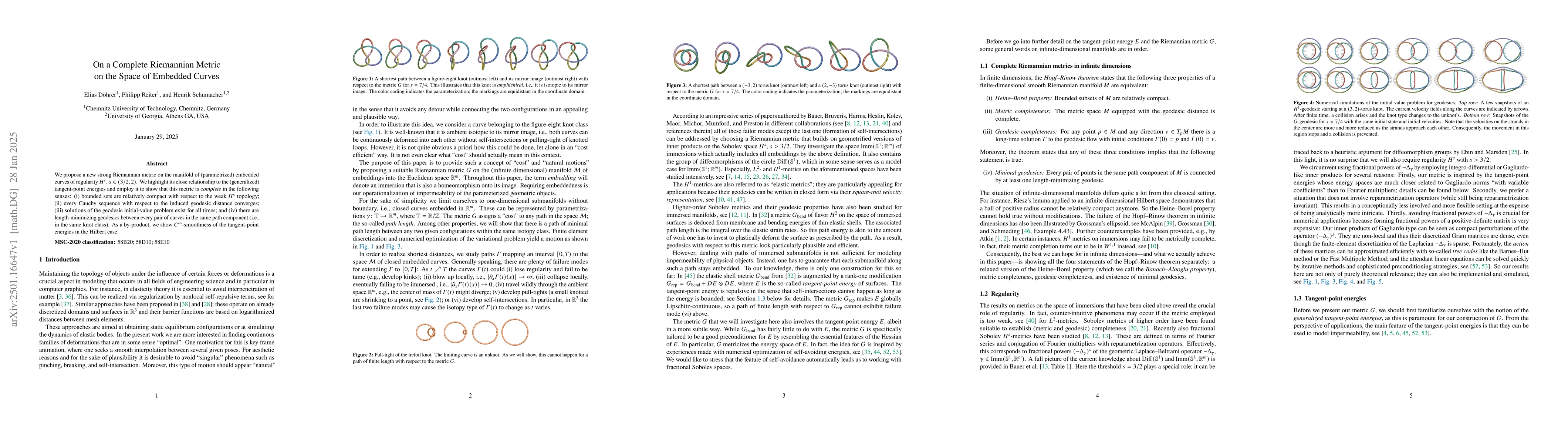 Thumbnail for On a Complete Riemannian Metric on the Space of Embedded Curves